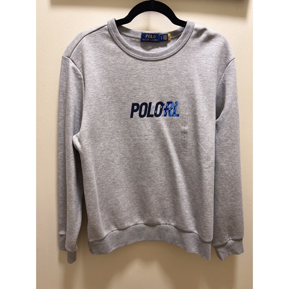Polo Ralph Lauren Men's Gray Graphic Pullover Sweatshirt size L NWT